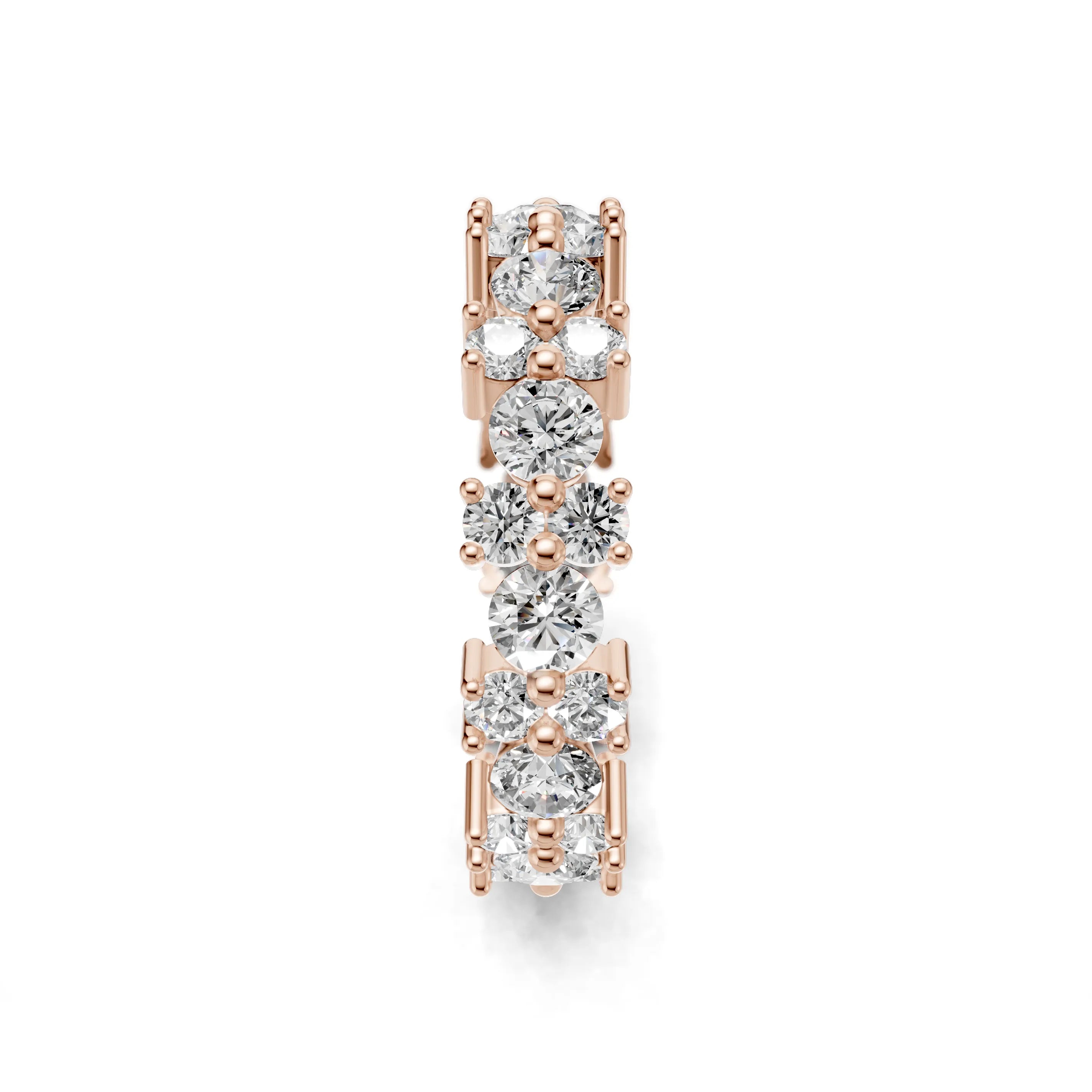 Pargold Solid Gold Round Cut Eternity Ring -Rose_Diamond_Diamond_Static_Rose