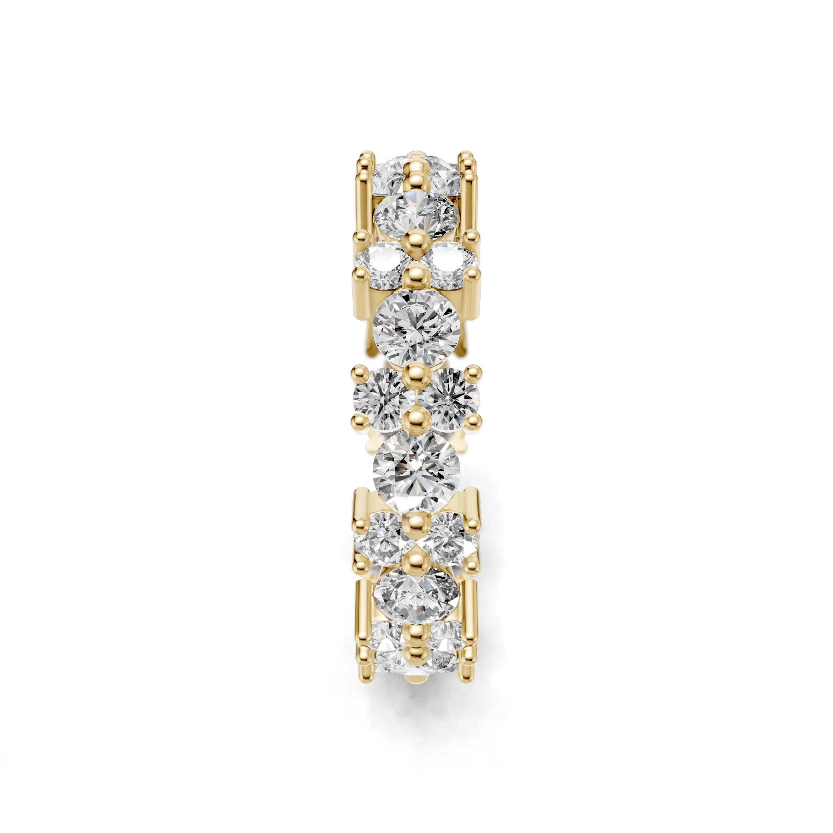 Pargold Solid Gold Round Cut Eternity Ring -Gold_Diamond_Diamond_Static_Gold