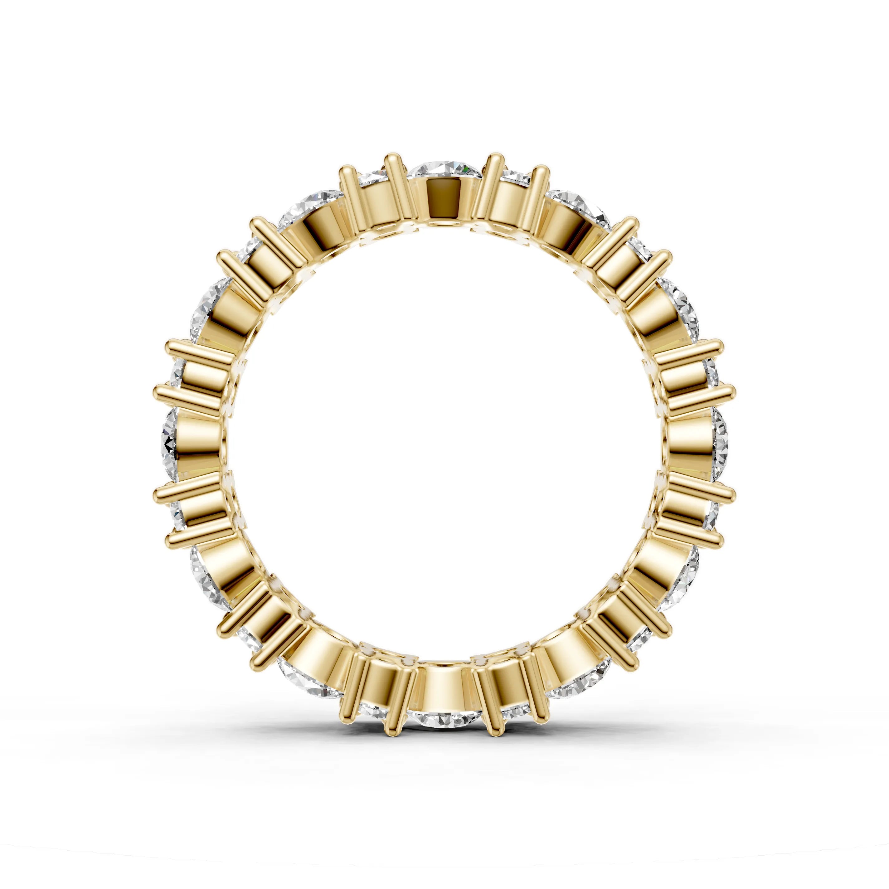 Pargold Solid Gold Round Cut Eternity Ring -Gold_Diamond_Diamond_Static_Gold